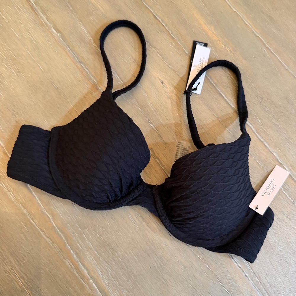 Victoria secret the icon push up bikini top Black Textured Underwire bikini top